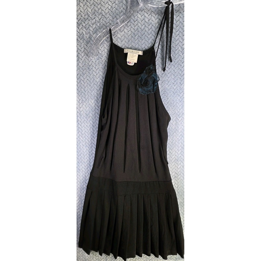Y2K La Belle Baby Doll Black Dress Size Small Made In USA Whimsical Fairy Boho